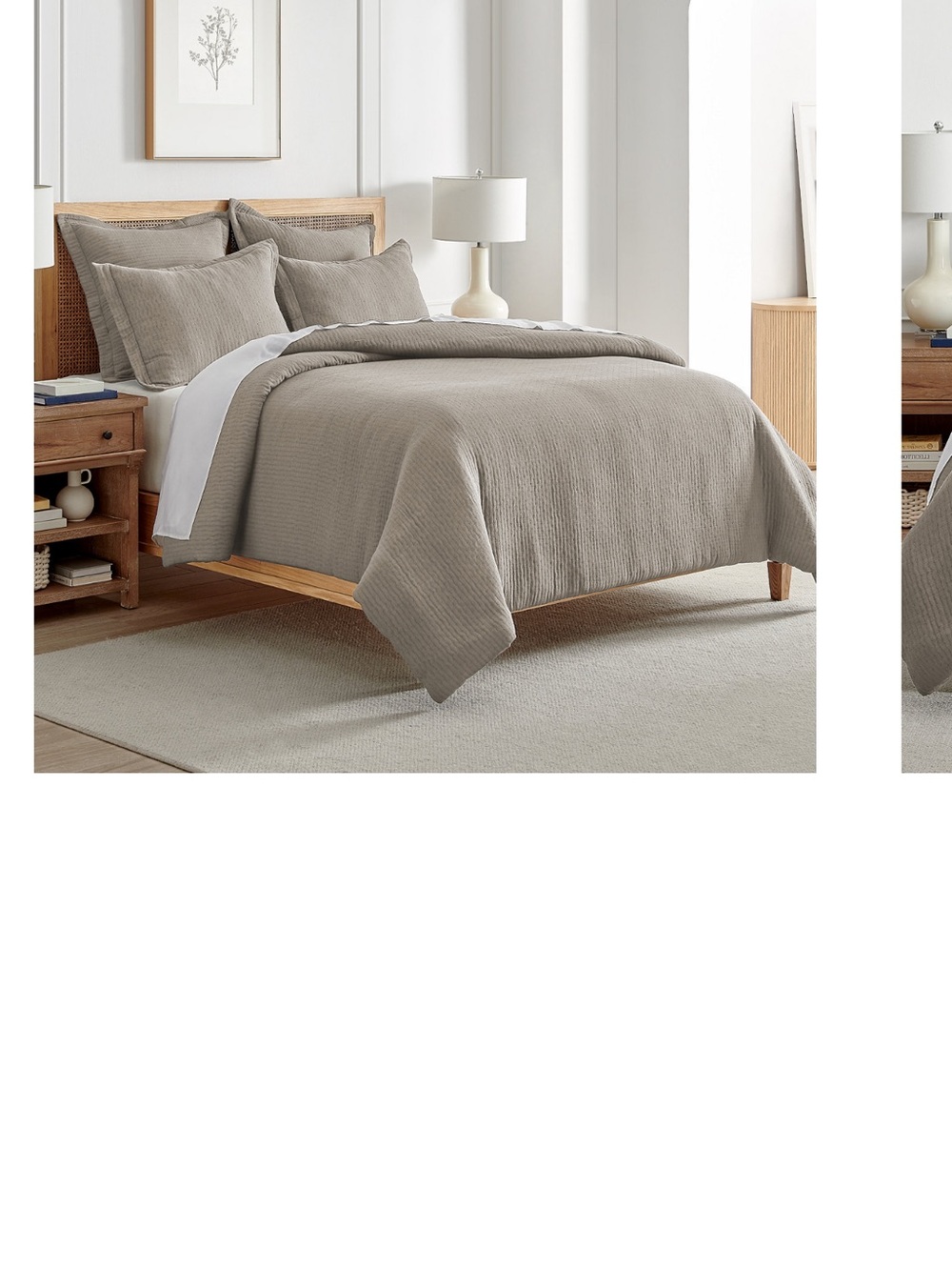 Classic Textured Duvet Set - Taupe